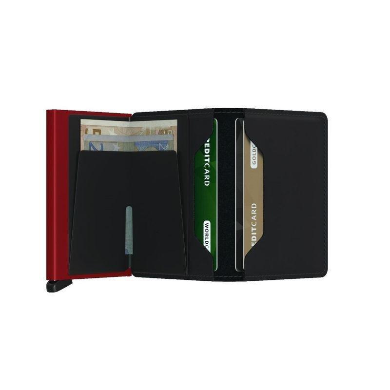 Secrid Slimwallet Leather Wallet Matte Black & Red, , large image number 3