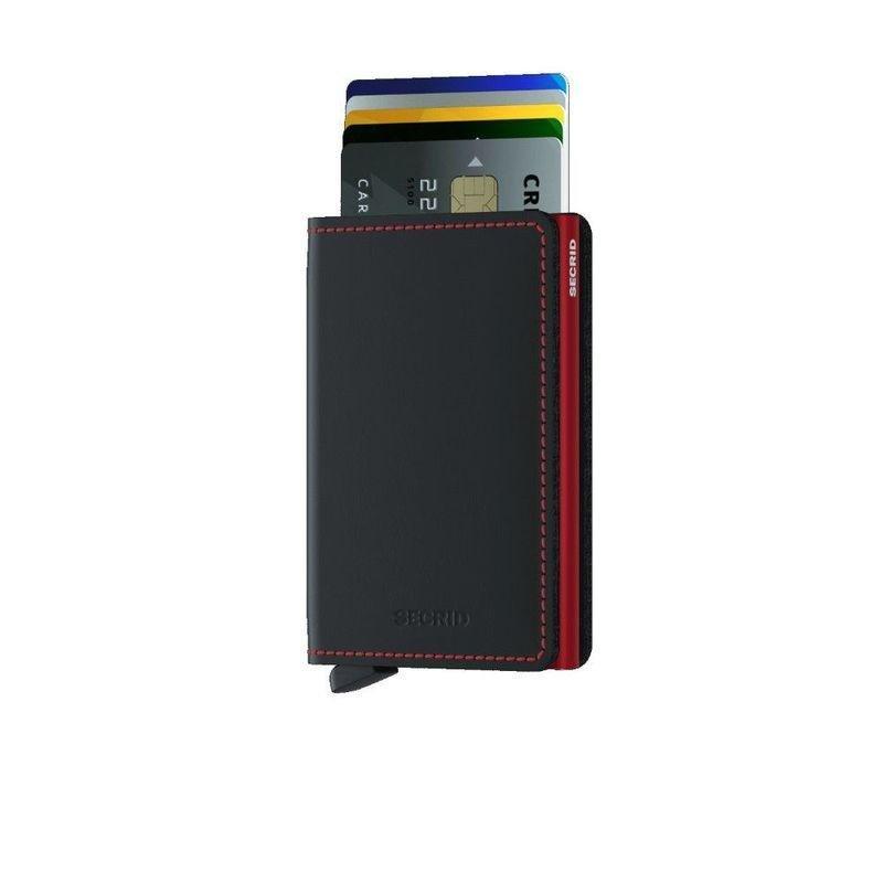 Secrid Slimwallet Leather Wallet Matte Black & Red, , large image number 4