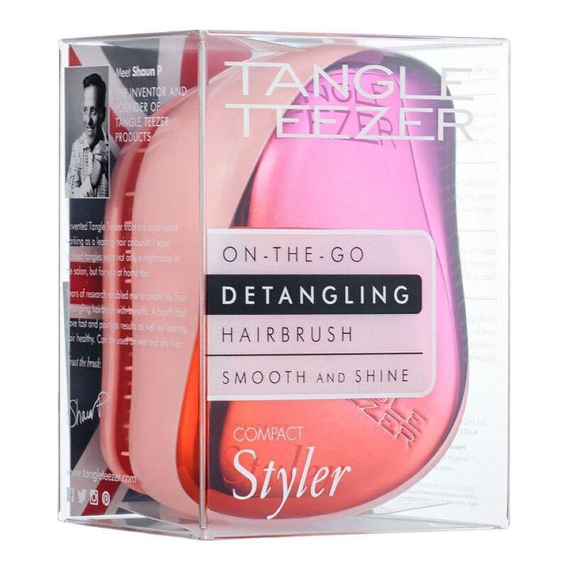 Tangle Teezer Compact Styler Hair Brush - Ombre Chrome Pink/Peach, , large image number 0