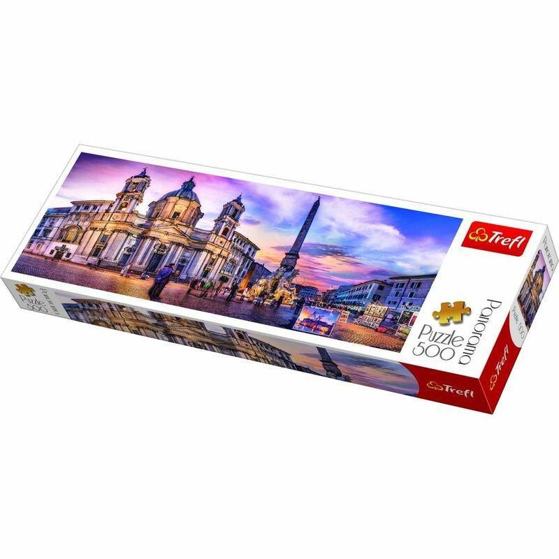 Trefl Panorama Piazza Navona Rome Jigsaw Puzzle 66 X 23.7 cm (500 Pieces), , large image number 0