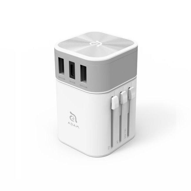 Adam Elements Omnia T3 Silver/White Travel Adapter, , medium