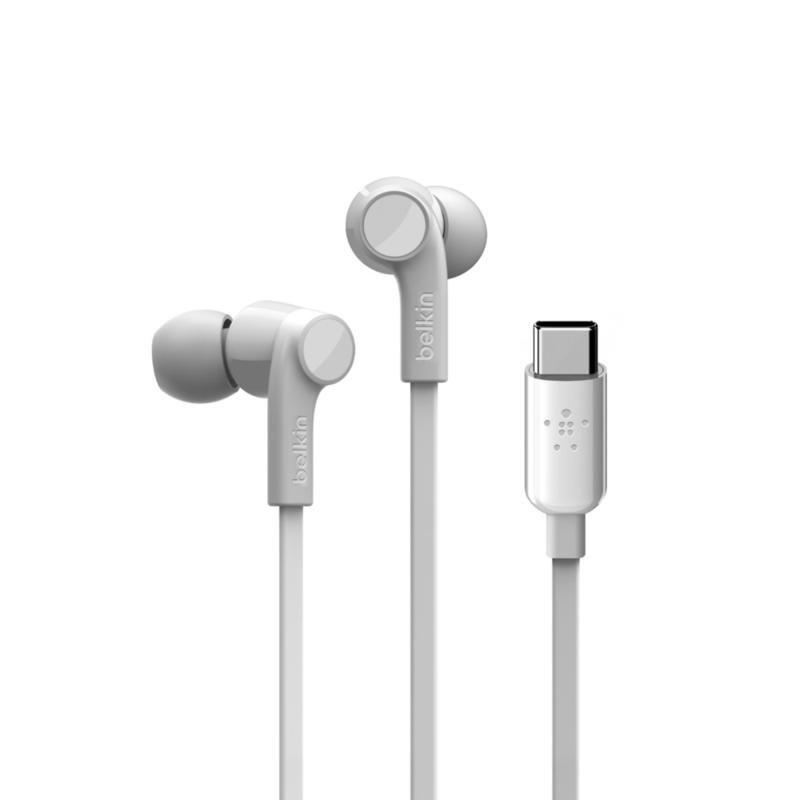Belkin Rockstar White In-Ear Earphones with USB-C Connector, , large image number 0