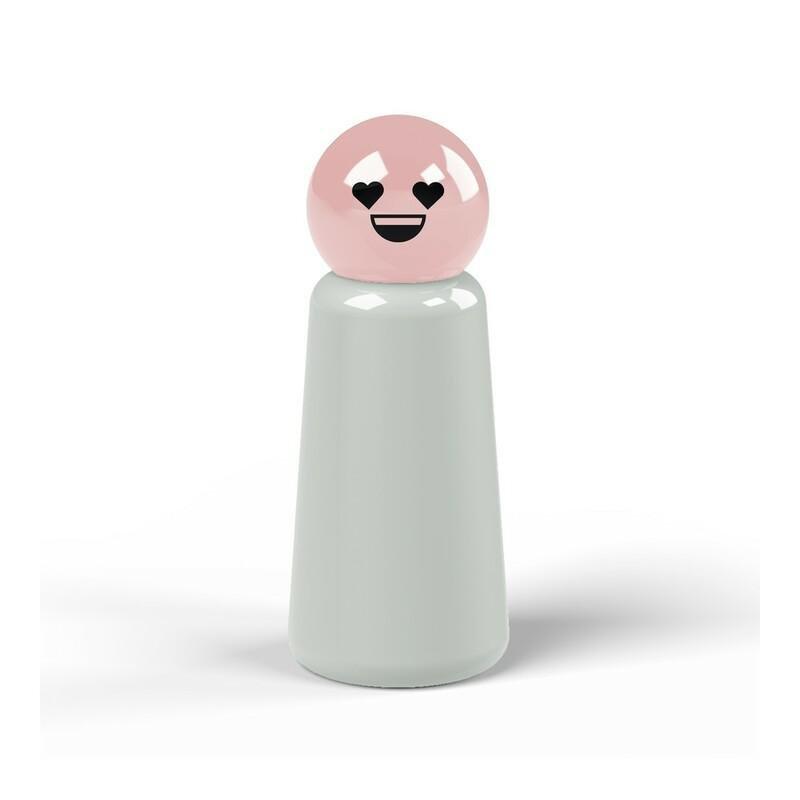 Lund London Skittle Bottle Mini Light Grey And Pink Heart 300ML, , large image number 0