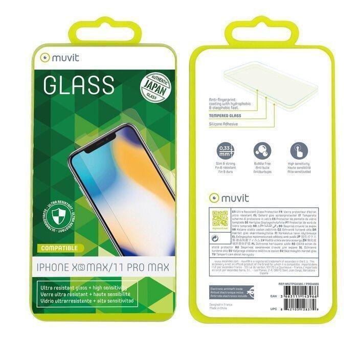 Muvit Case Firendly Tempered Glass Screen Protector iPhone 11 Pro Max  Clear