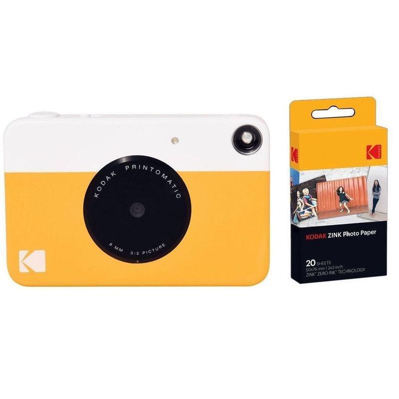 Kodak PRINTOMATIC Instant Digital Camera Yellow + Zink Paper (Pack of 40 Prints), , large image number 0