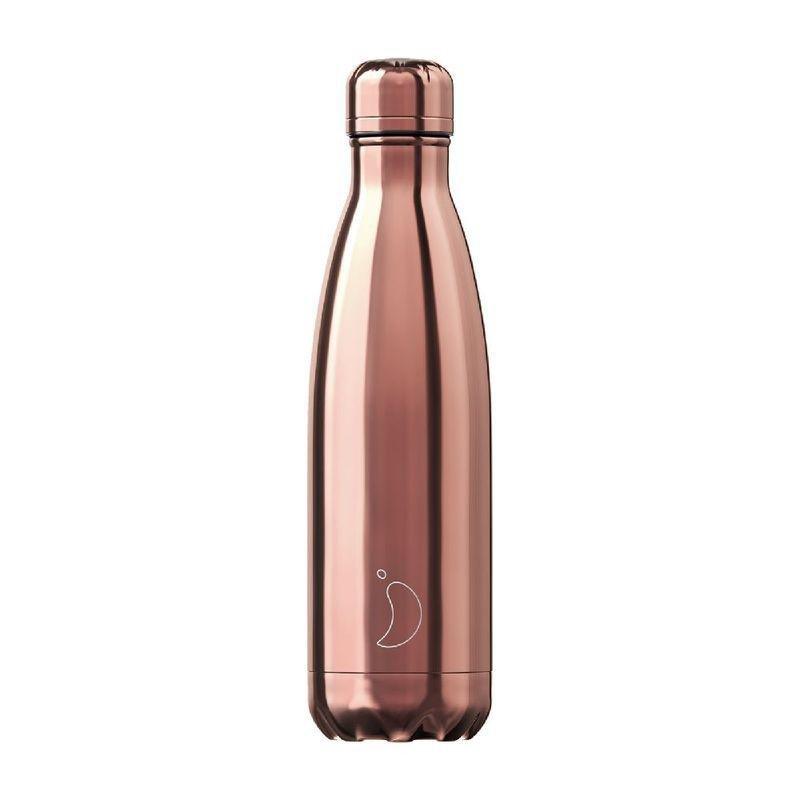 Chilly's Bottle Chrome/Rose Gold 500ml Water Bottle, , large image number 0
