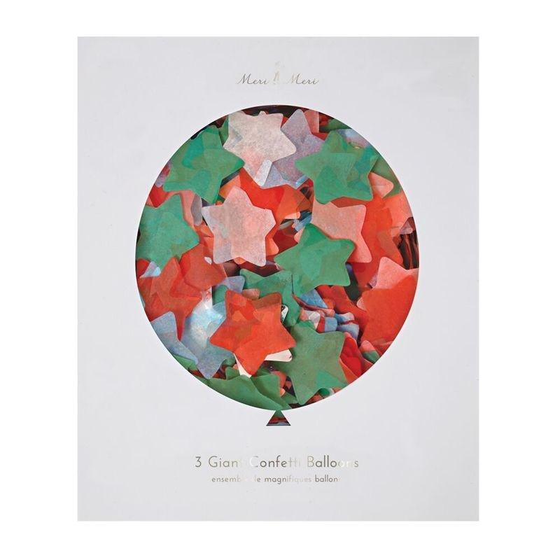 Meri Meri Giant Star Confetti Balloons (3 Pack), , large image number 1