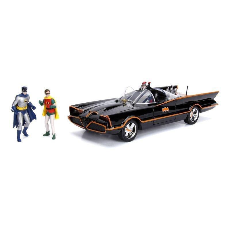 Jada Toys DC Batman Classic TV Series 1966 Classic Batmobile With Batman And Robin Diecast Model Car With Figures 1.18 Scale, , medium