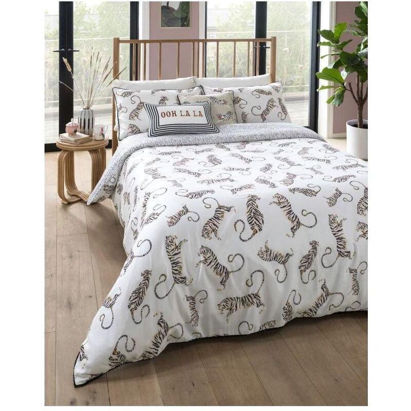 Yvonne Ellen Tiger Off White Duvet Set King, , large image number 1