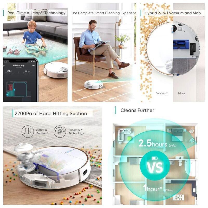 Eufy Robovac L70 Hybrid Robot Vacuum + Homevac H11 Pure Handheld Vacuum (Bundle), , large image number 1