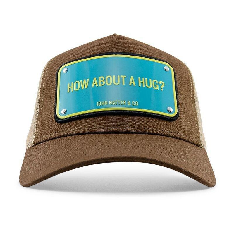 John Hatter How About A Hug? Men's Trucker Cap Brown/ Stone OS, , large image number 1