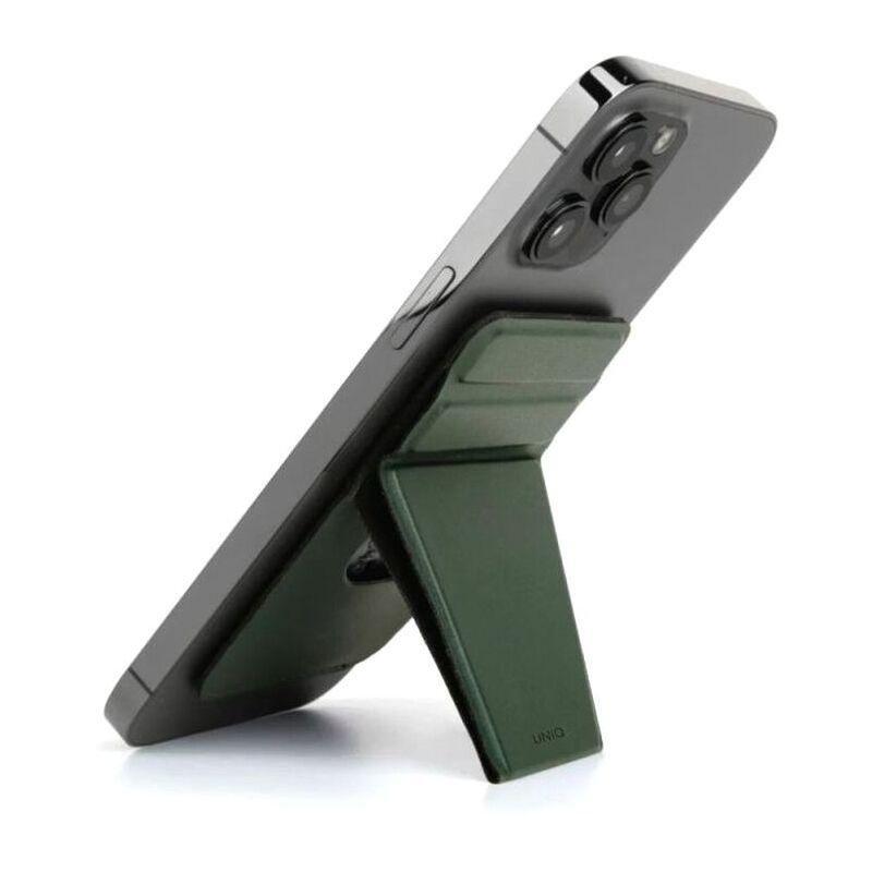 UNIQ Lyft Magnetic Snap-On Stand and Card Holder Pine Green for Smartphone, , medium