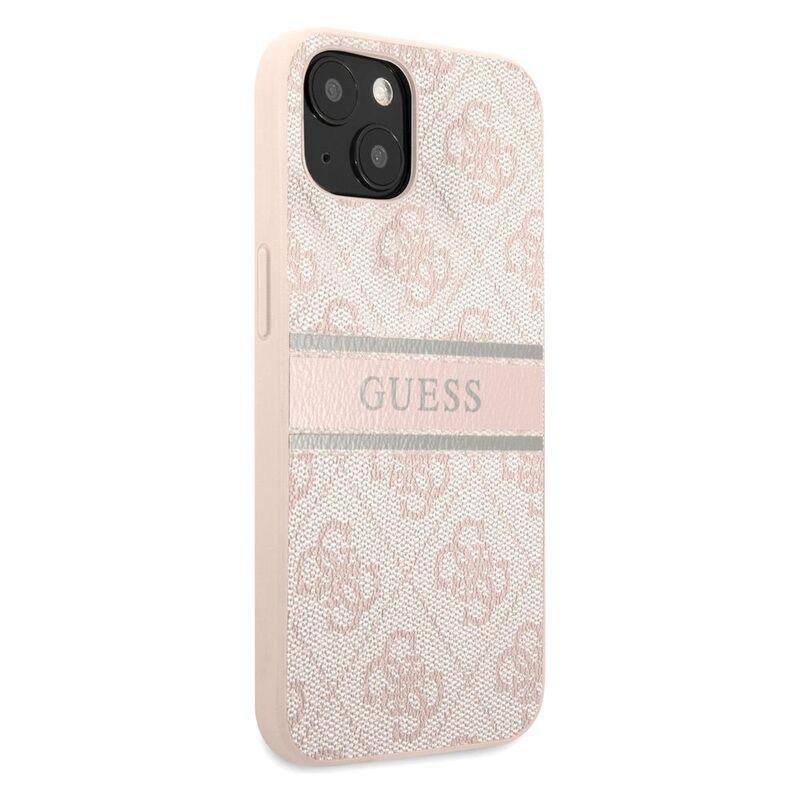 Guess 4G PU Leather Case with Printed Stripe for iPhone 13 Pink, , large image number 3
