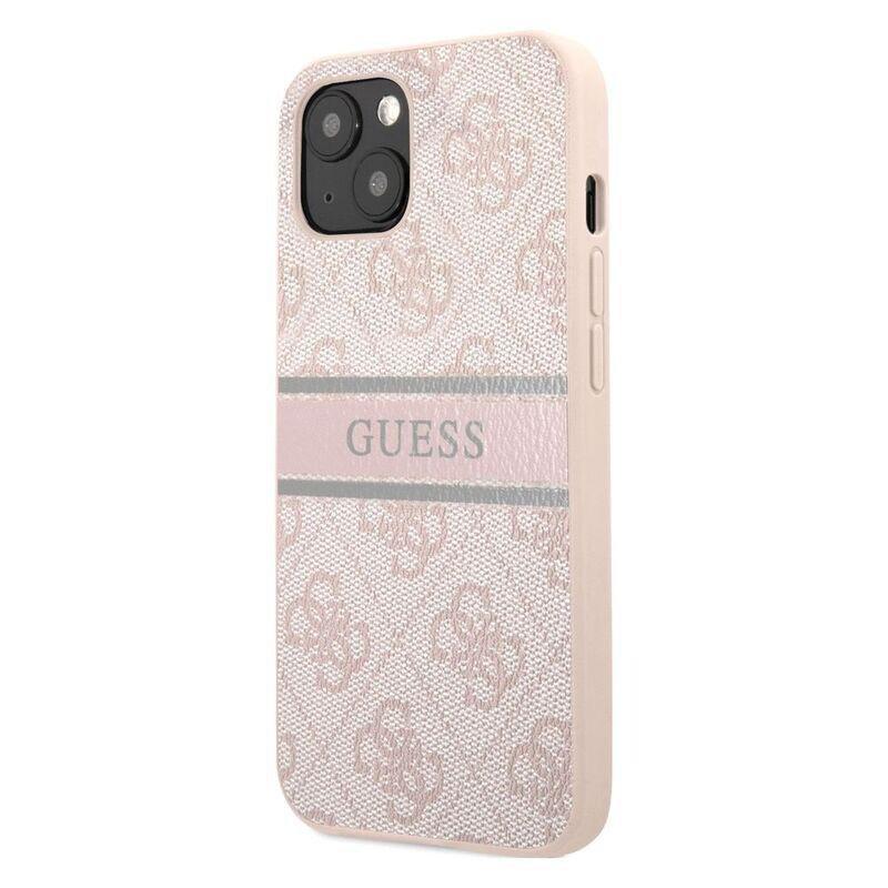 Guess 4G PU Leather Case with Printed Stripe for iPhone 13 Pink, , large image number 4
