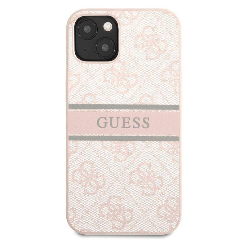 Guess 4G PU Leather Case with Printed Stripe for iPhone 13 Pink, , large image number 6