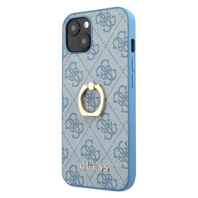 Guess PU Leather 4G Case with Ring Stand for iPhone 13 Blue, , large image number 3