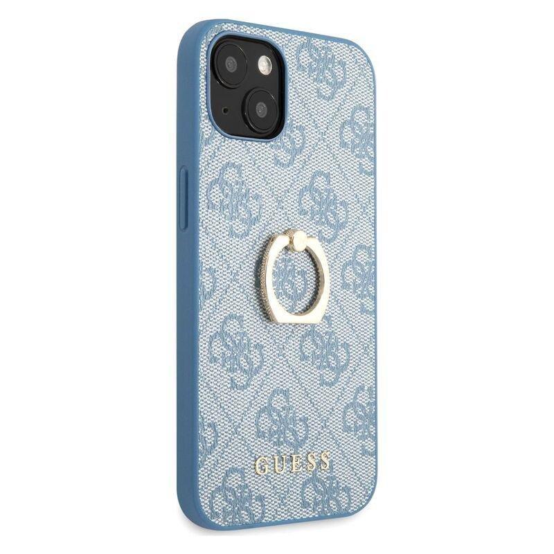 Guess PU Leather 4G Case with Ring Stand for iPhone 13 Blue, , large image number 6
