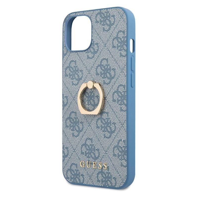 Guess PU Leather 4G Case with Ring Stand for iPhone 13 Blue, , large image number 7