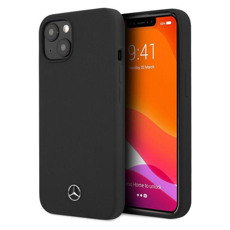 Mercedes Benz Liquid Silicone Case with Microfiber Lining for iPhone 13 Black, , large image number 0
