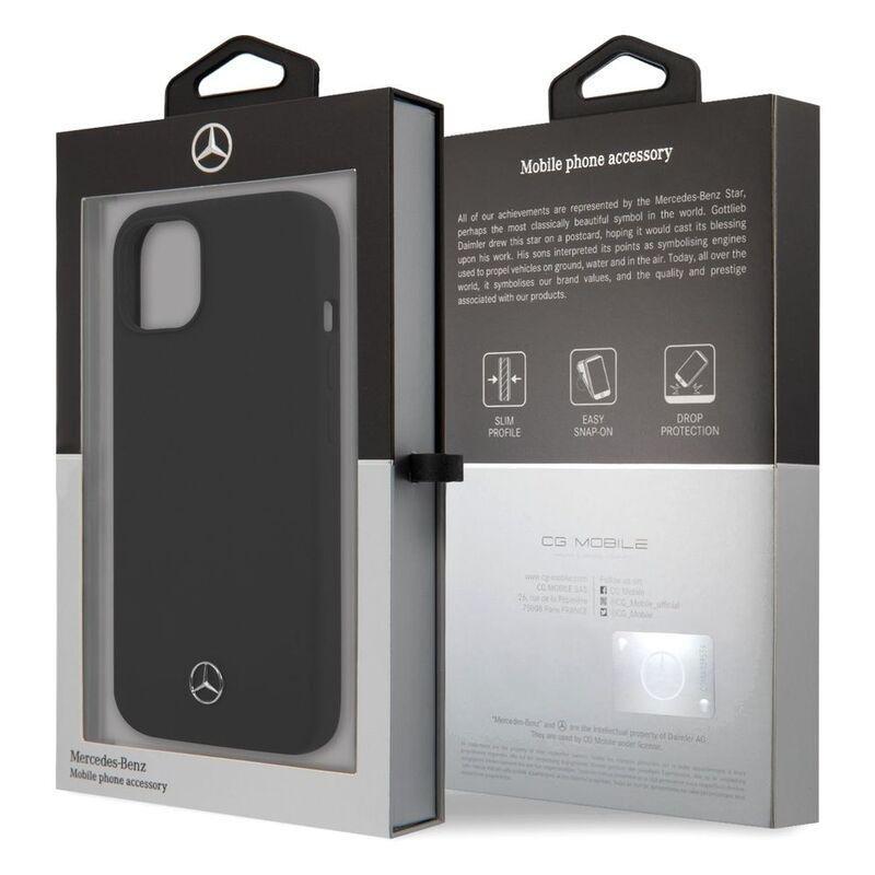 Mercedes Benz Liquid Silicone Case with Microfiber Lining for iPhone 13 Black, , large image number 6