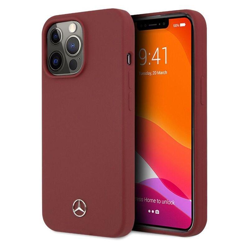 Mercedes Benz Liquid Silicone Case with Microfiber Lining for iPhone 13 Pro Red, , large image number 0