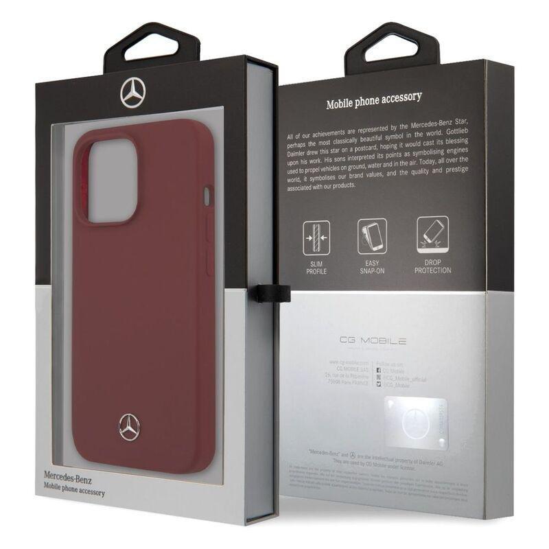Mercedes Benz Liquid Silicone Case with Microfiber Lining for iPhone 13 Pro Red, , large image number 3
