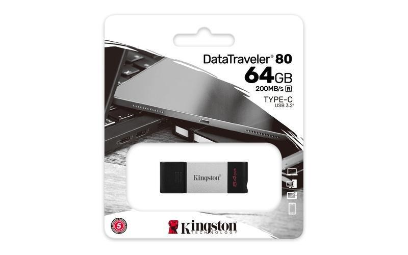 Kingston 64GB DataTraveler 80 USB 3.2 Gen 1 Type-C Flash Drive, , large image number 2