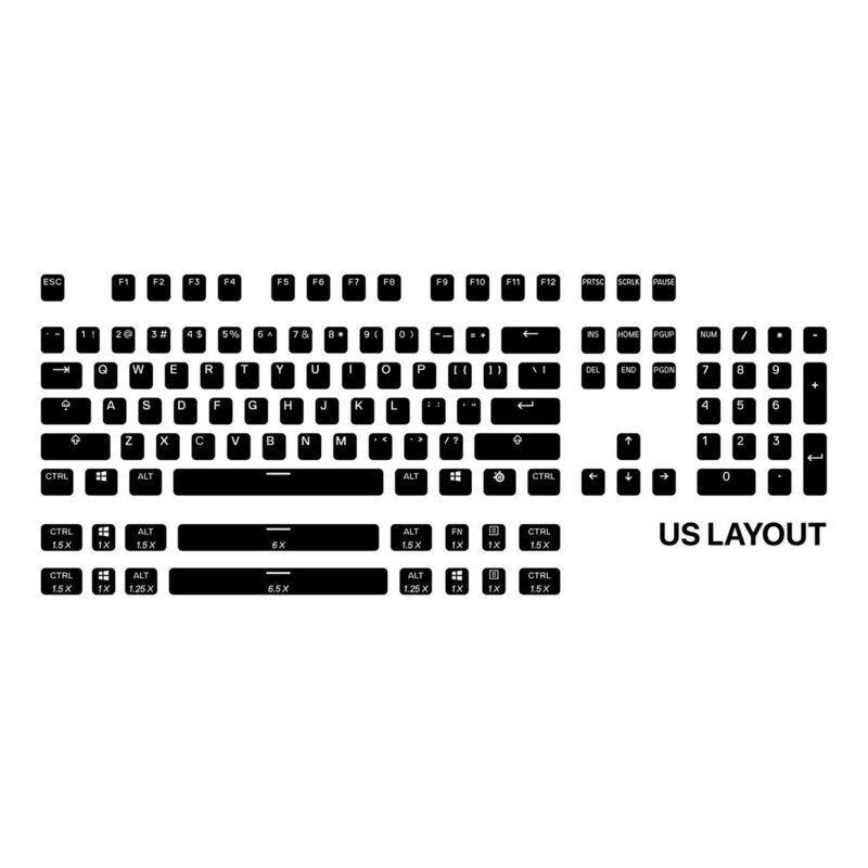 SteelSeries PRISMCAPS Universal Double Shot PBT Keycaps Black (US), , large image number 3