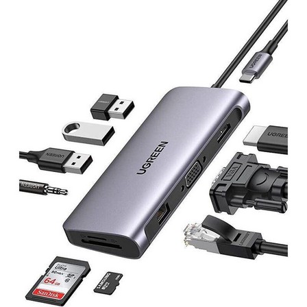 UGREEN - UGREEN 10-in-1 USB-C Hub Space With 4K HDMI - Grey