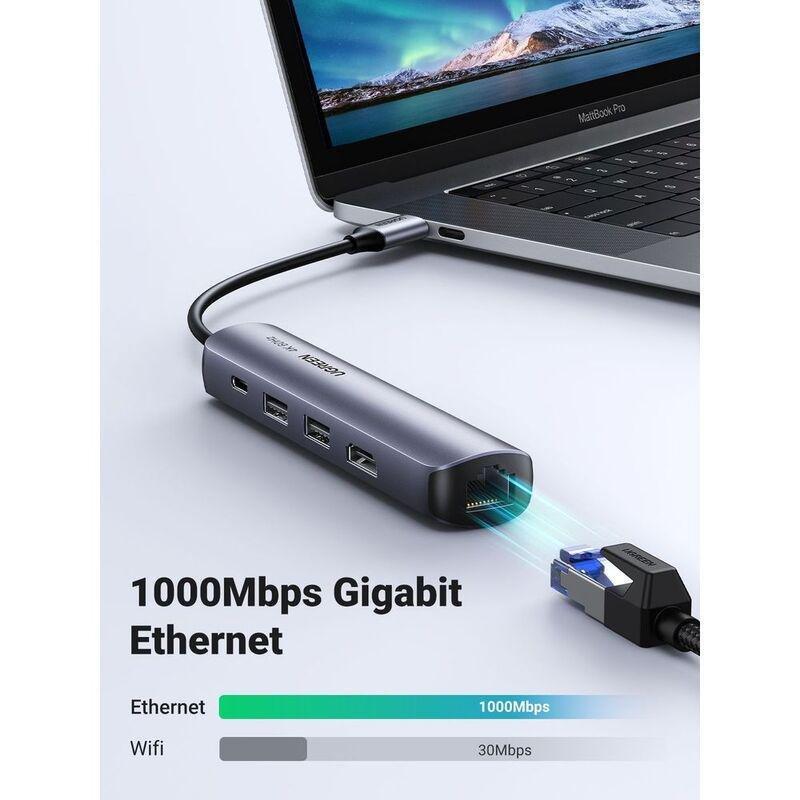 UGREEN Ultra Slim 5-in-1 USB-C Hub - Grey, , large image number 1