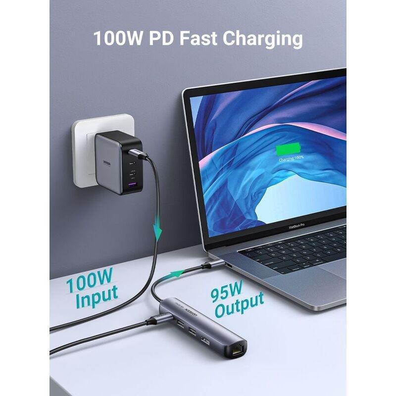 UGREEN Ultra Slim 5-in-1 USB-C Hub - Grey, , large image number 2
