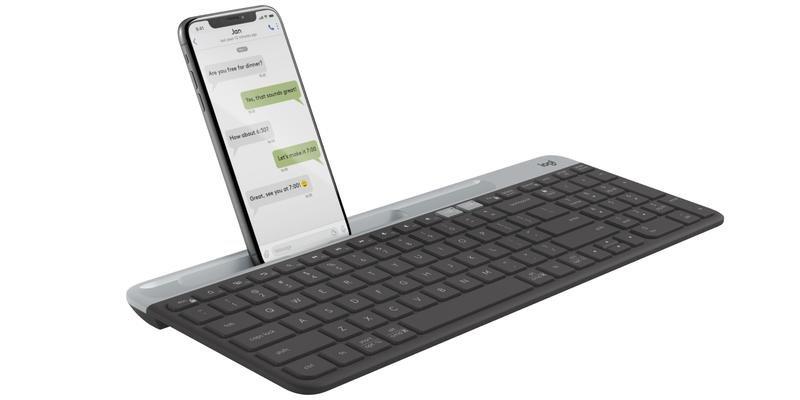 Logitech K580 Slim Multi-Device Wireless Keyboard - Graphite (US English), , large image number 4