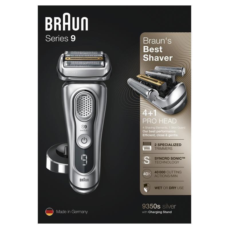 Braun Series 9 9350S Wet & Dry Shaver With Charging Stand Silver, , large image number 7