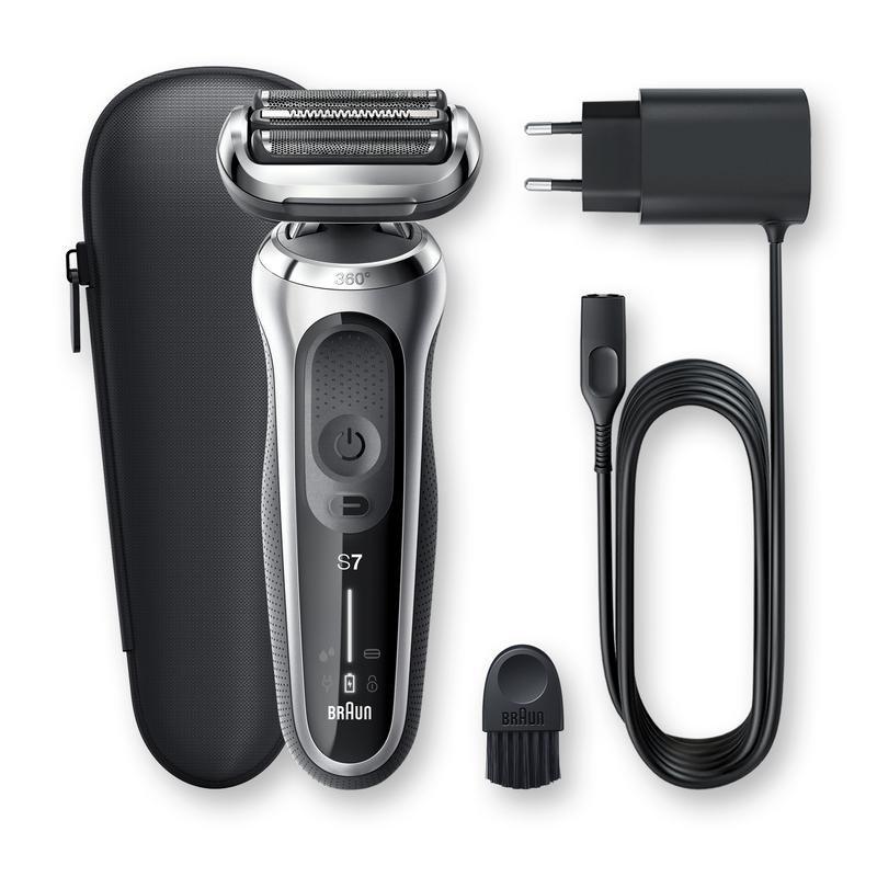 Braun Series 7 70-S1000S Wet & Dry Shaver With Travel Case Silver, , large image number 1