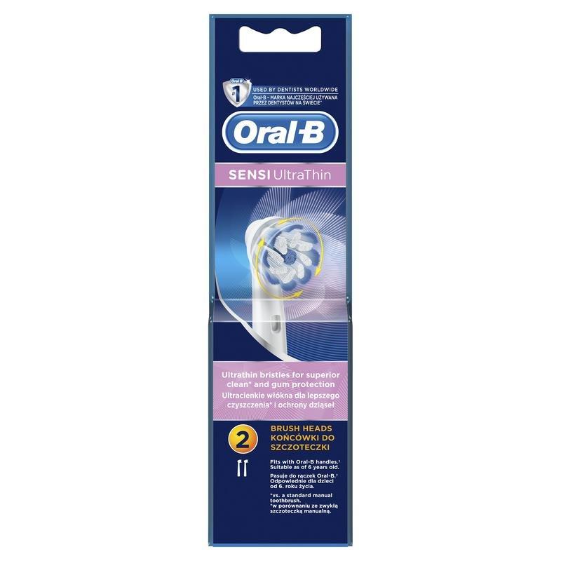 Oral-B Eb 60-2 Sensi Ultrathin Electric Replacement Toothbrush Heads Pack Of 2 White, , large image number 0