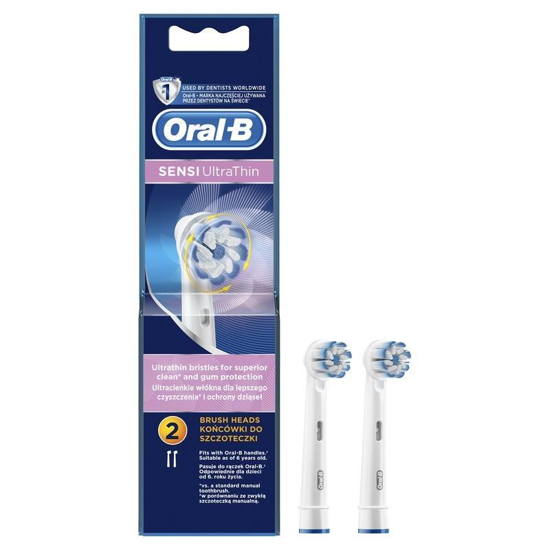 Oral-B Eb 60-2 Sensi Ultrathin Electric Replacement Toothbrush Heads Pack Of 2 White, , large image number 4
