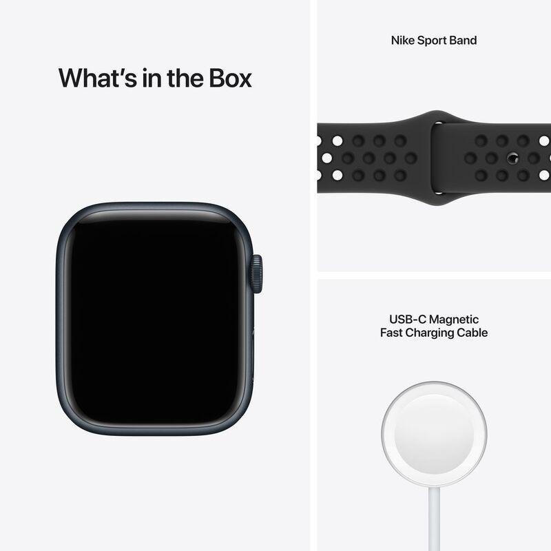Apple Watch Nike Series 7 GPS + Cellular 41mm Midnight Aluminium Case with Anthracite/Black Nike Sport Band, , large image number 5