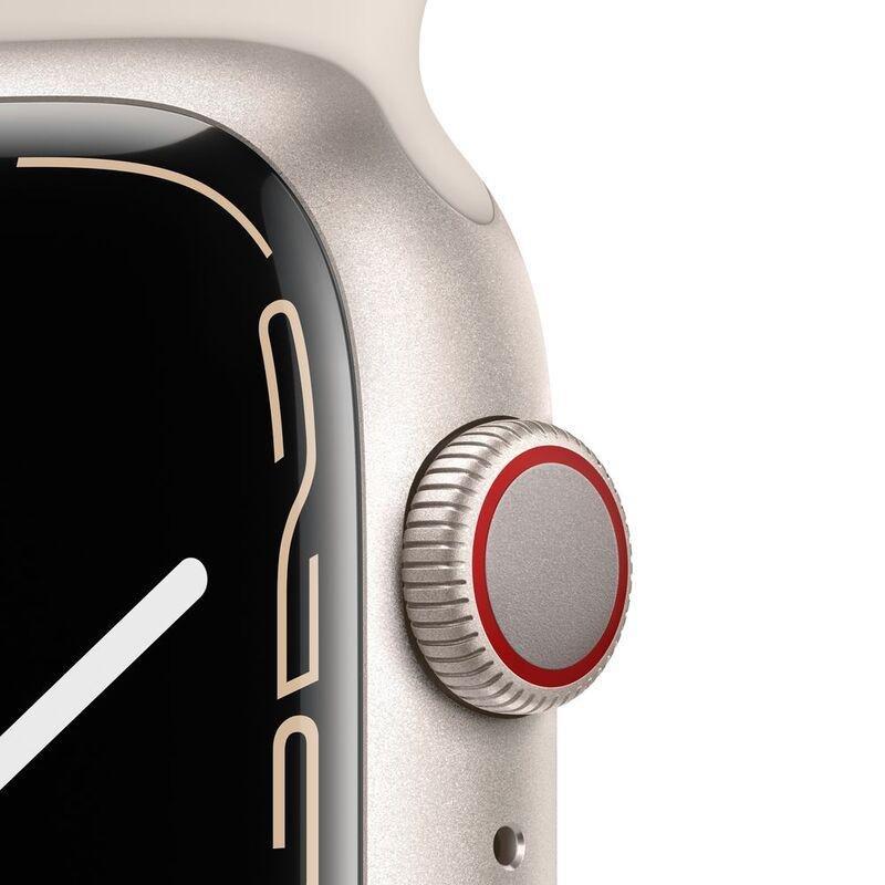 Apple Watch Series 7 GPS + Cellular 41mm Starlight Aluminium Case with Starlight Sport Band, , large image number 1