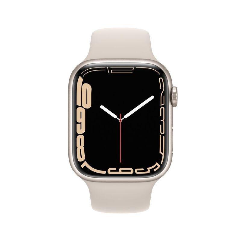 Apple Watch Series 7 GPS + Cellular 41mm Starlight Aluminium Case with Starlight Sport Band, , large image number 2