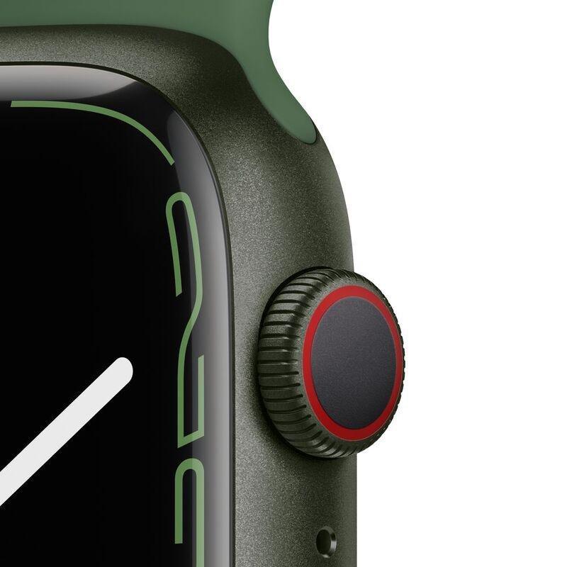 Apple Watch Series 7 GPS + Cellular 41mm Green Aluminium Case with Clover Sport Band, , large image number 9