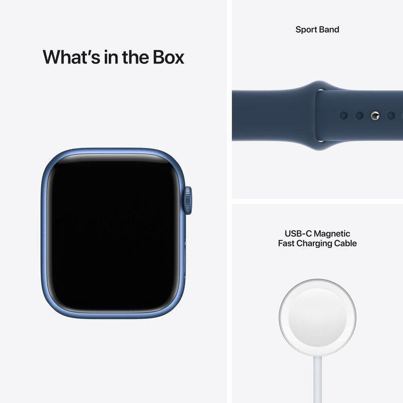 Apple Watch Series 7 GPS + Cellular 41mm Blue Aluminium Case with Abyss Blue Sport Band, , large image number 1