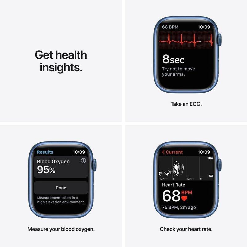 Apple Watch Series 7 GPS + Cellular 41mm Blue Aluminium Case with Abyss Blue Sport Band, , large image number 4