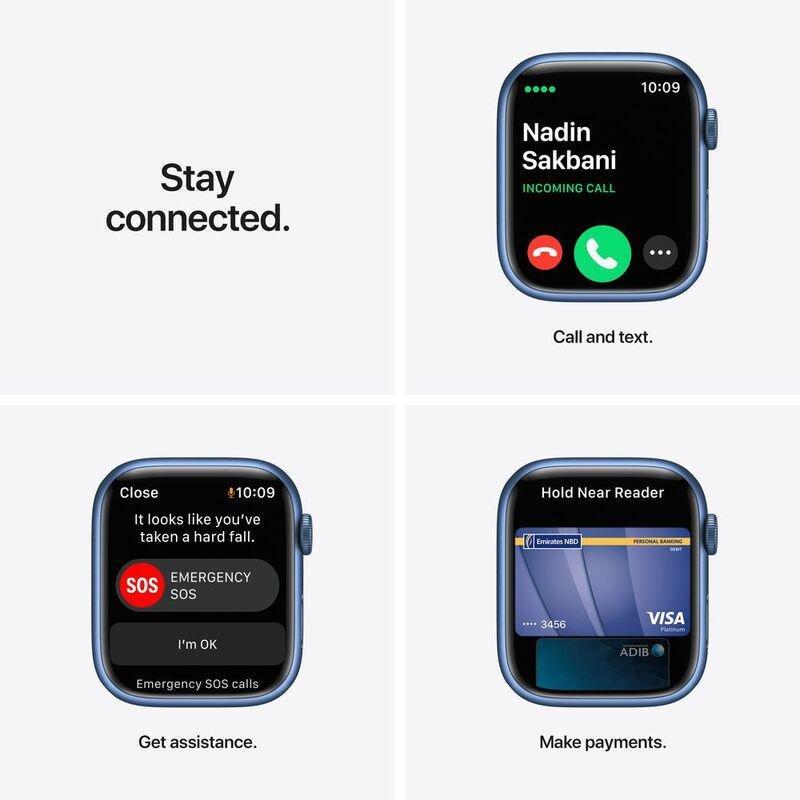 Apple Watch Series 7 GPS + Cellular 41mm Blue Aluminium Case with Abyss Blue Sport Band, , large image number 8