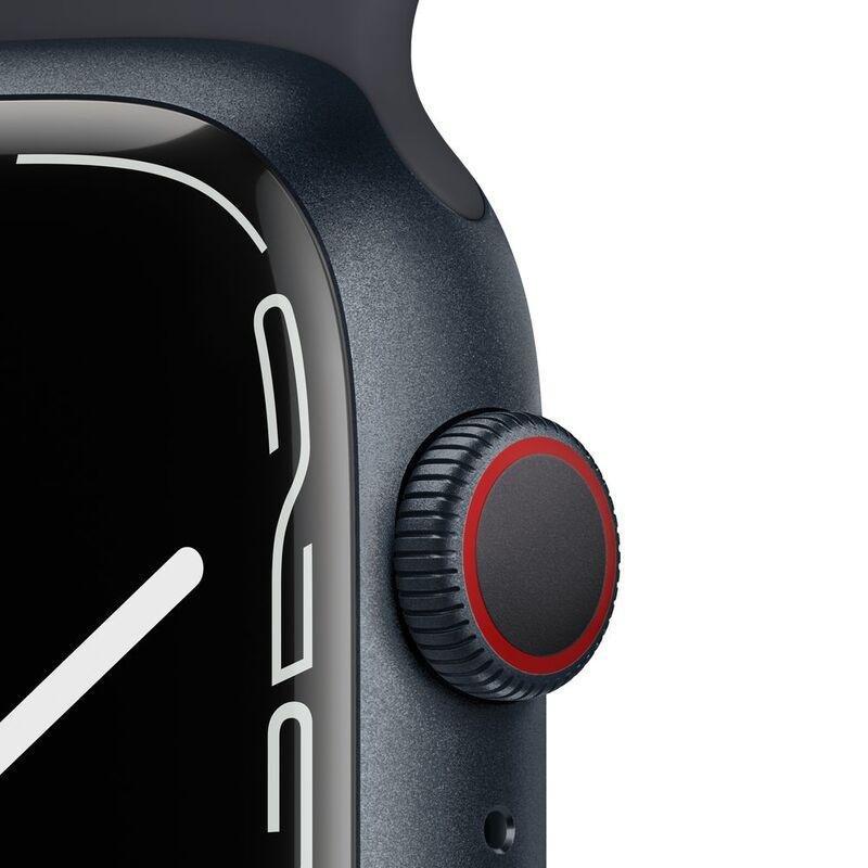 Apple Watch Series 7 GPS + Cellular 45mm Midnight Aluminium Case with Midnight Sport Band, , large image number 5