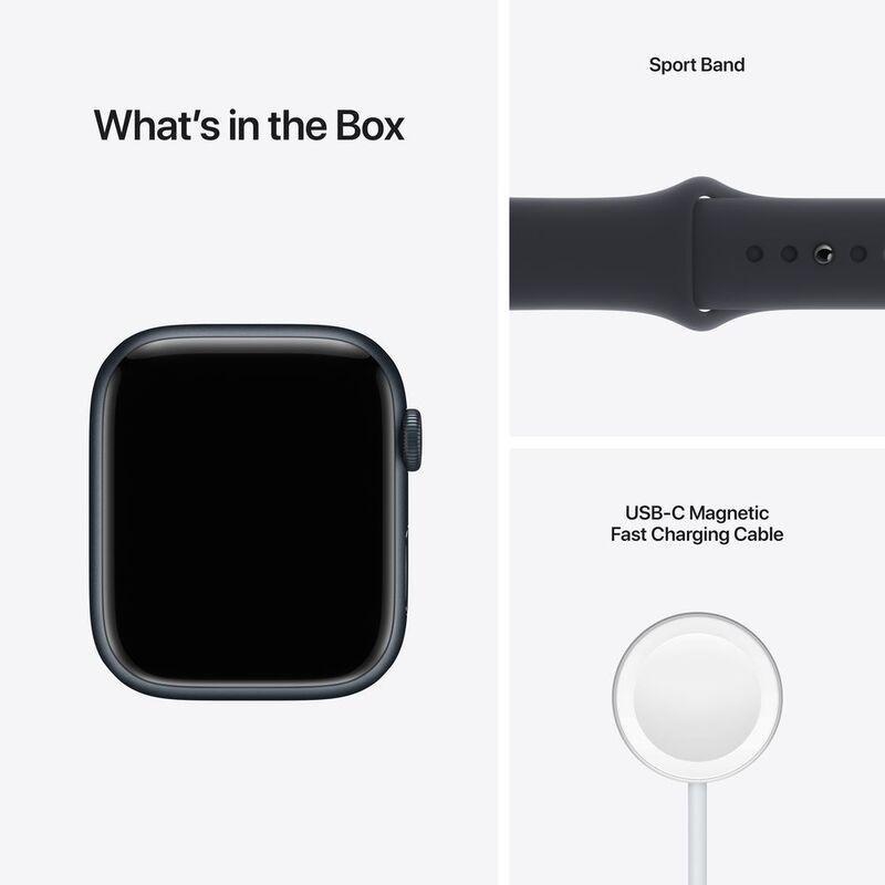 Apple Watch Series 7 GPS + Cellular 45mm Midnight Aluminium Case with Midnight Sport Band, , large image number 9