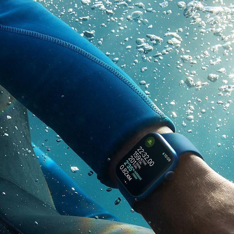 Apple Watch Series 7 GPS + Cellular 45mm Blue Aluminium Case with Abyss Blue Sport Band, , large image number 3