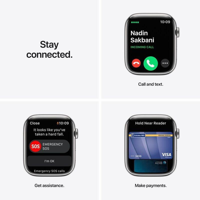 Apple Watch Series 7 GPS + Cellular 45mm Silver Stainless Steel Case with Silver Milanese Loop, , large image number 4