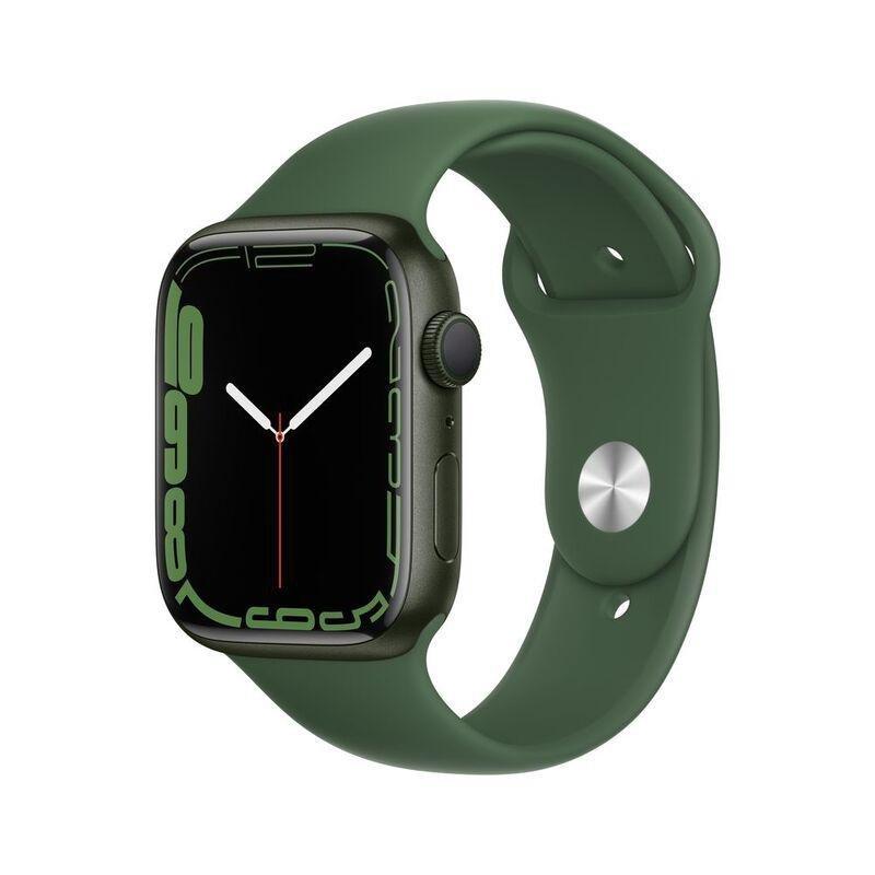 Apple Watch Series 7 GPS 41mm Green Aluminium Case with Clover Sport Band, , large image number 0