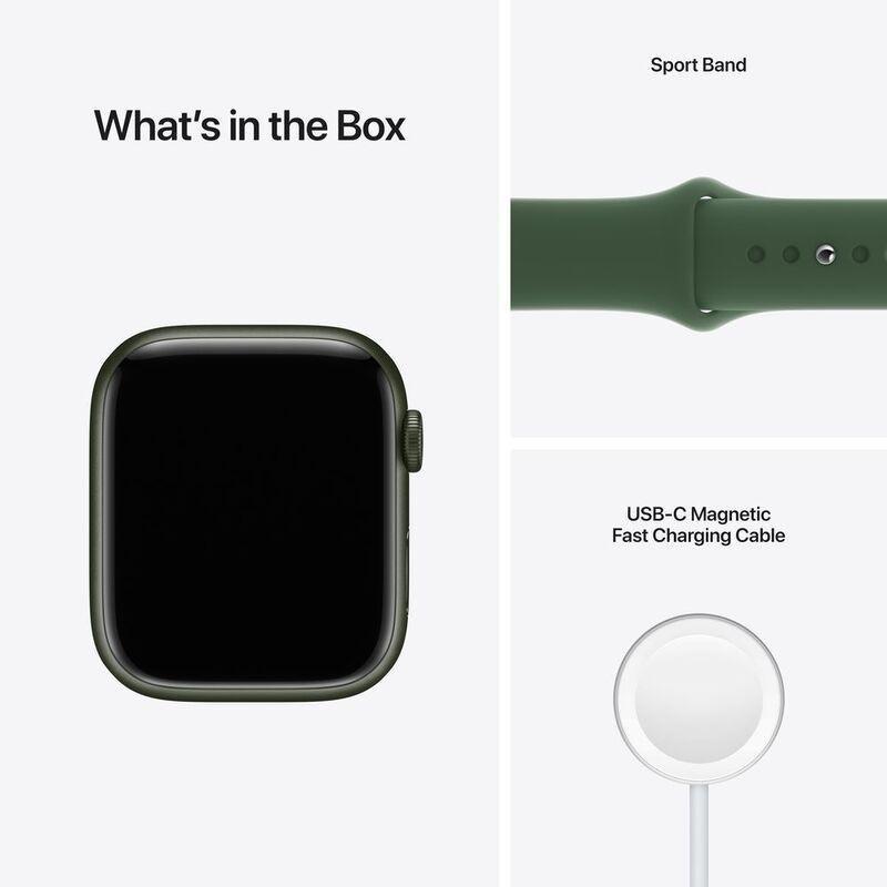 Apple Watch Series 7 GPS 41mm Green Aluminium Case with Clover Sport Band, , large image number 8