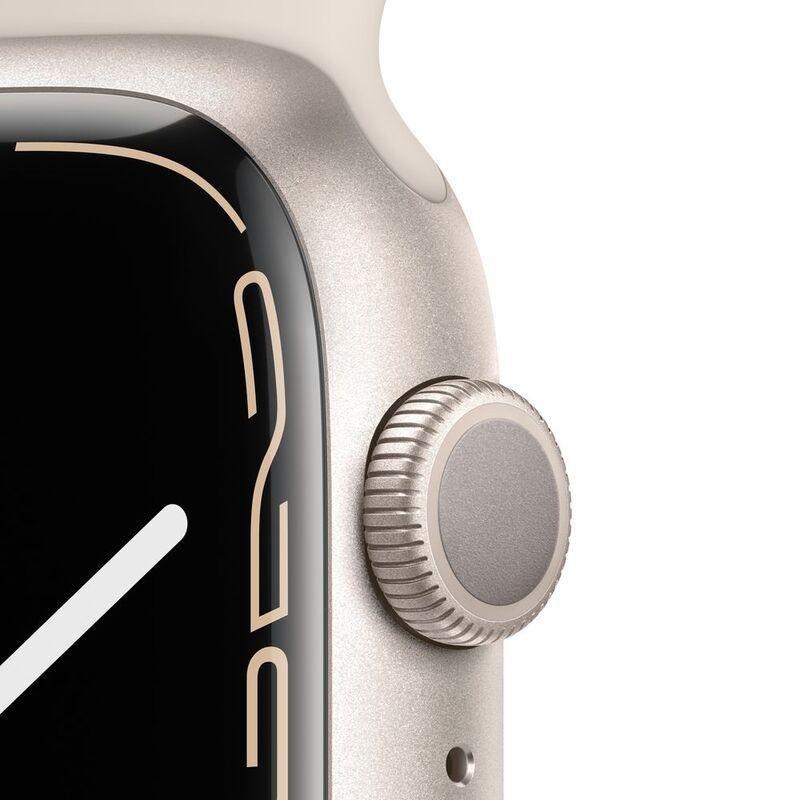 Apple Watch Series 7 GPS 45mm Starlight Aluminium Case with Starlight Sport Band, , large image number 2